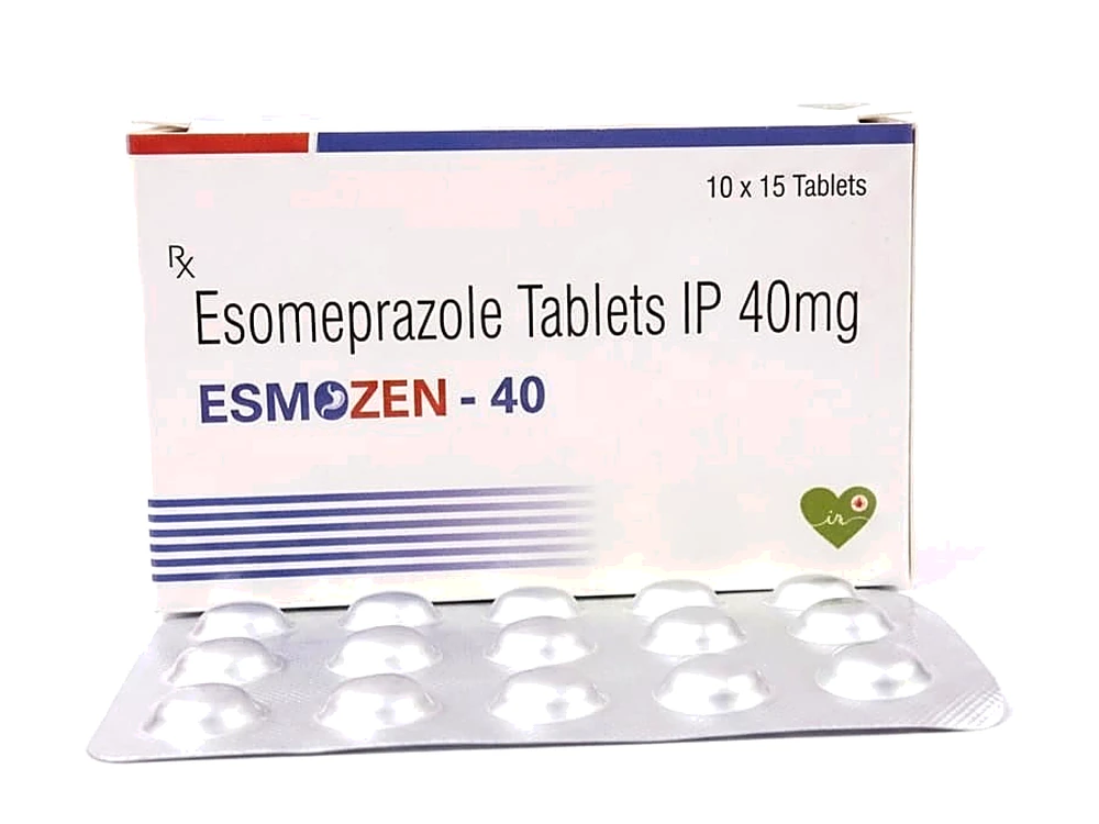 Esmozen-40 - Esomeprazole Tablets IP 40mg box and blister strip